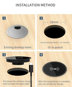 Embedded 15W Wireless Charger Fast Inductive Charging Base Desktop For iPhone 16 15 14 13 12 Samsung S24 S23 Huawei Xiaomi Phone