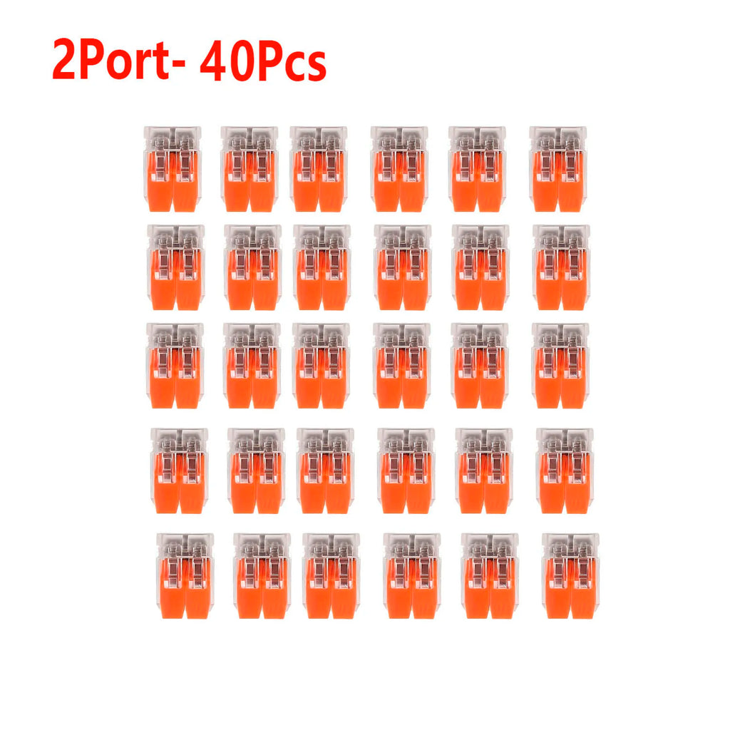30/40PCS  Orange Combination Cable Connectors 2-Port/3-Port/4-Port/5-Port Quick Cable Electrical Sheath Connection Termina