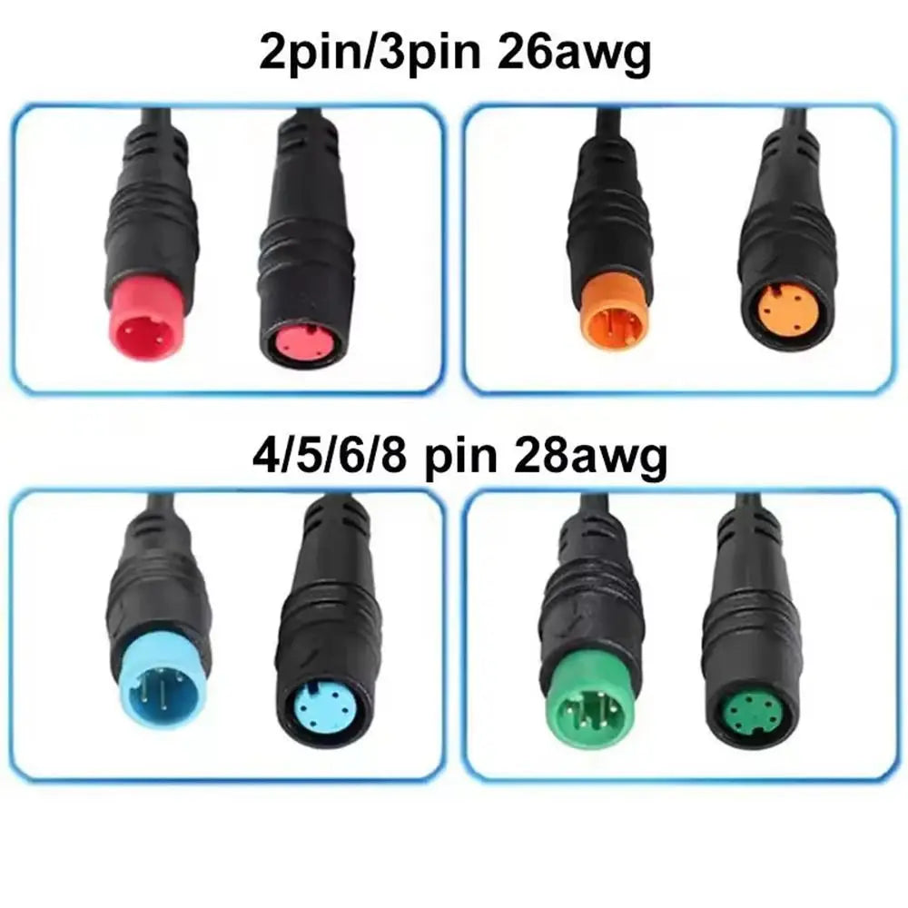 2 3 4 5 6 8 Pin M8 Waterproof Connector Wire Male to Female Copper Electric Bicycle Ebike Wire Multifunctional