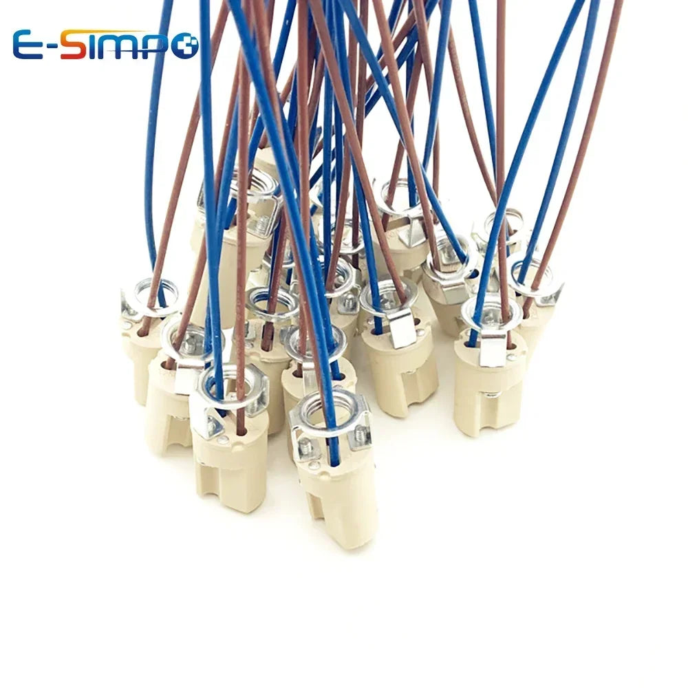 4pcs G9 Light Socket Halogen CFL LED Lamp Bulb Base Holder Fixture with 10CM wire CE VDE