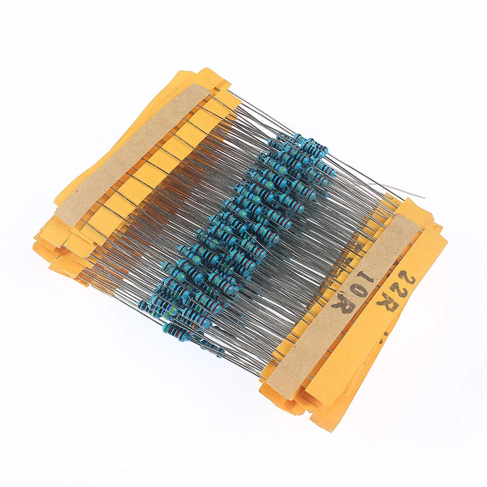 Metal Film Resistor Assortment Kit 300/600PCS 30 Values 1/4W 0.25W 1% Tolerance 10Ω~1MΩ High Precision Resistors for Arduino