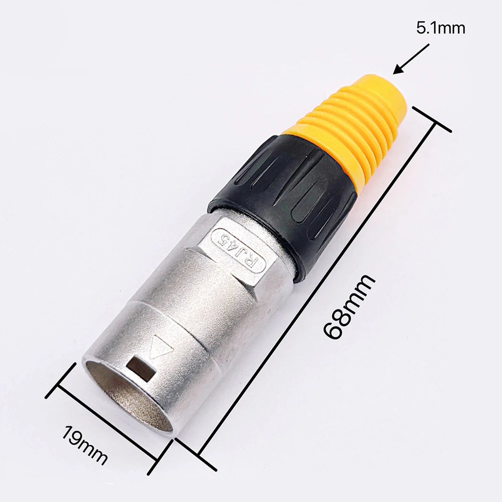 8P8C RJ45 Waterproof Network Connector, IP65 Rated D-Socket Panel Ethernet Plug, Durable & Reliable for Outdoor Use