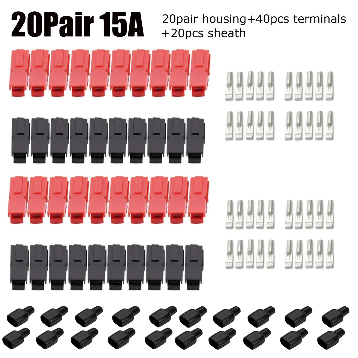 10/20 Pair 15A/30A/45A Amp Plug 600V Compatible For Powerpole Connector With Rubber Dust Cover Sleeves For Electric Equipments