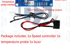 DC 12V 5A PWM PC CPU Fan Temperature Control Speed Controller Module Buzzer High-Temp Alarm NTC B 3950 Thermistor 50K