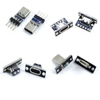 USB 3.1 Female Socket with PCB Board Connector Type C Female Male Head Connector Adapter Breakout Test Board 180 Degree Vertical