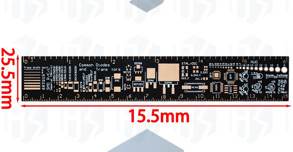 1~10PCS EGBO PCB Ruler For Electronic Engineers For Geeks Makers For Arduino Fans PCB Reference Ruler PCB Packaging Units v2 - 6