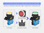 22mm LA36M Momentary Push Button Switch with LED Light 12v 24v 220v Latching Illuminated Push Button Switches On Off VaneAims