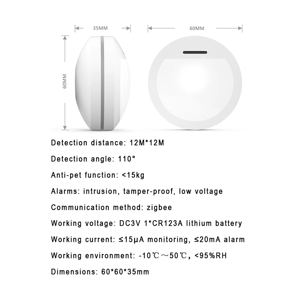 Meian Tuya Motion Sensor ZigBee 3.0 Human Body Movement Infrared Wireless Detector for Smart Home Alarm Security