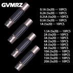 15Values 150PCS 5x20mm Glass Fuse Sets: 0.1A 0.2A 0.25A 0.5A 1A 1.5A 2A 3A 4A 5A 8A 10A 12A 15A 20A