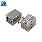 5pcs Square USB-B Type Female Socket 90/180 Degrees 4Pin Right Angle PCB Welding Connector For USB D-type Printer Interface