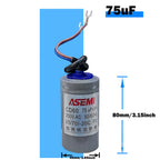 CD60 P2 250V AC 50/60Hz Starting Capacitor Startup Aluminum Shell Paper Core 75uF 100uF 150uF 200uF 250uF 300uF
