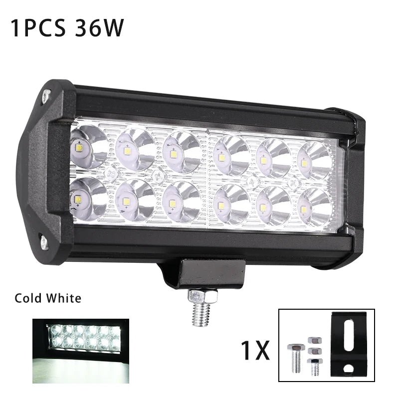 Car Work Light LED Offroad 4x4 Spotlights Fog Lamp Diode Headlight SUV ATV Tractor Boat Trucks Excavator Light Bar 12V 24V