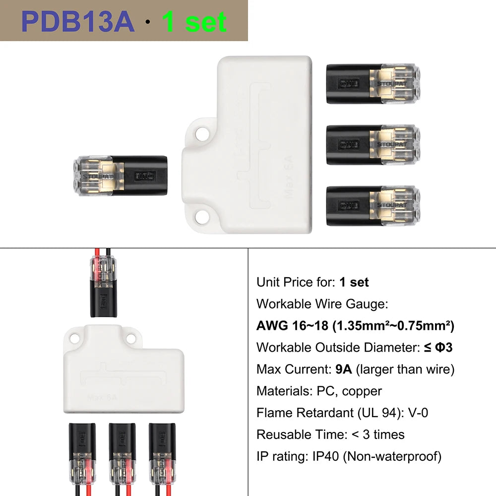 Cable Terminal Electric Wire Connector Clamp Block Quick Splice Scotch Lock Crimp for LED Car Wiring Joint Kit Tool Accessories