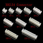 100Pcs JST XH2.54mm Connector Male Header Housing Right Angle PCB Plug 2.54mm Pitch Plastic Shell 2P 3P 4P 5P 6P 7P 8P 10P 12Pin