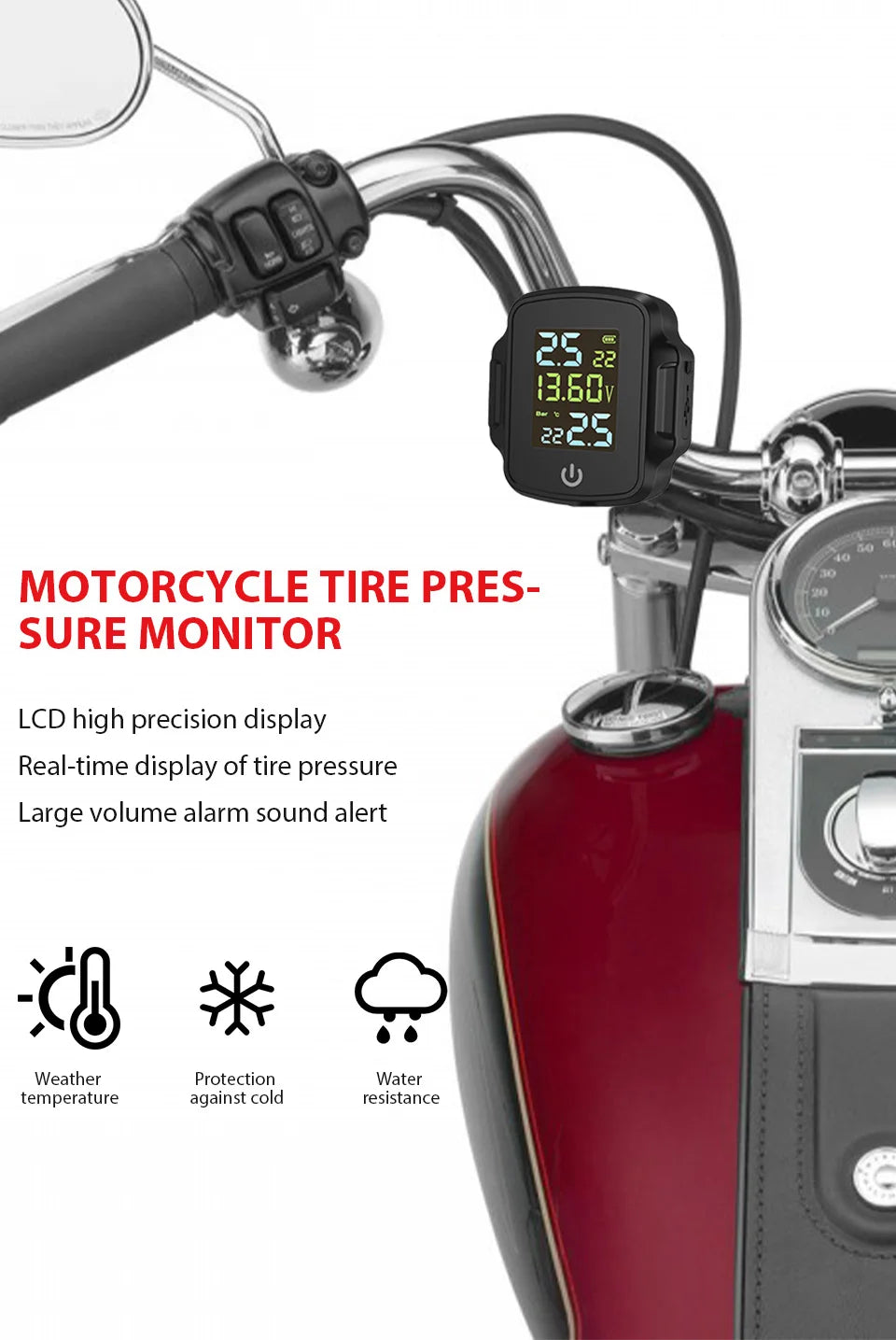 E-ACE TPMS Tire Pressure Monitoring SystemInfitary Motorcycle System LCD Real Time Data Display For Status Precise Digital