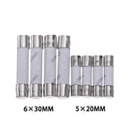10PCS 0.1A 0.25A 6X30MM 5X20MM Fast Blow Ceramic Fuse 5*20mm 250V 2A 2.5A 3A 3.15A 0.1A-25A Slow Break The Fuse Tube 0.5A 6*30mm