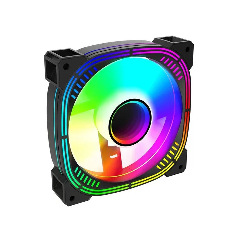 This ARGB Cooling Fan Kit Includes Five 120mm Cooling Fans and a PWM ARGB 2-in-1 Hub, Suitable for Computer Cases (Forward Fan)