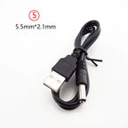 USB Type A Male to DC 5.5 2.1 2.5 2.0 3.5x1.35 4.0x1.7mm Mini 5pin Power Supply Plug Jack Extend Charging Cable Connector B4