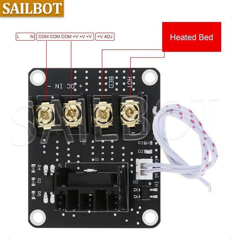 3D Printer Hot Bed Power Expansion Board Heating Controller MOSFET High Current Load Module 25A 30A 12or24V for 3D Printer Parts