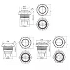 16mm Flat/High/Round Head Waterproof Momentary Reset Metal Push Button Switch Screw Terminal Car Engine Doorbell PC Power Switch