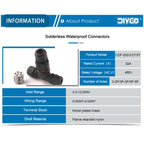 IP68 I/T Shape Waterproof Connector 2/3/5 Pin Wire Connectors Quick Screw Connect Push-in Terminals Electric Junction Box DIY GO