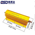 1PC 200W RX24 Aluminum Power Metal Shell Case Wirewound Resistor 0.01 ~ 30K 0.1 0.5 1 2 3 5 6 8 10 100 150 200 300 500 1K ohm