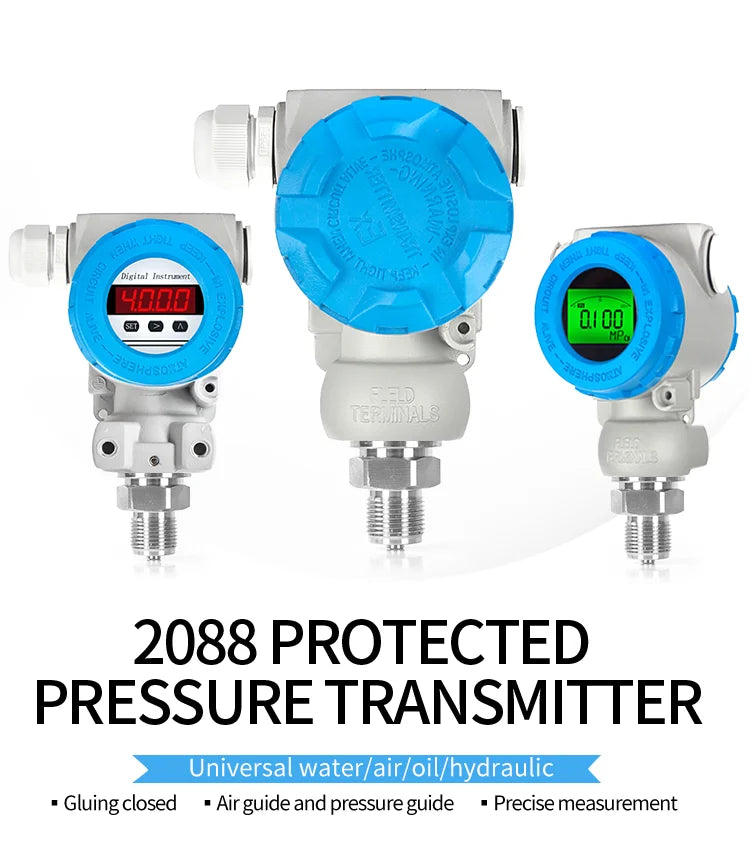 EX Proof Waterproof Outdoor Pressure Transmitter -0.1-60Mpa to 4-20mA 0-10V RS485 4-20MA HART M20*1.5 Digital Pressure Sensor