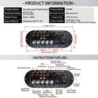 Woopker D350W HIFI Bass Power Amplifier 100W Bluetooth/USB/TF/FM Amplifier board Dual Mic AD/DC Digital Amplifier Board for home