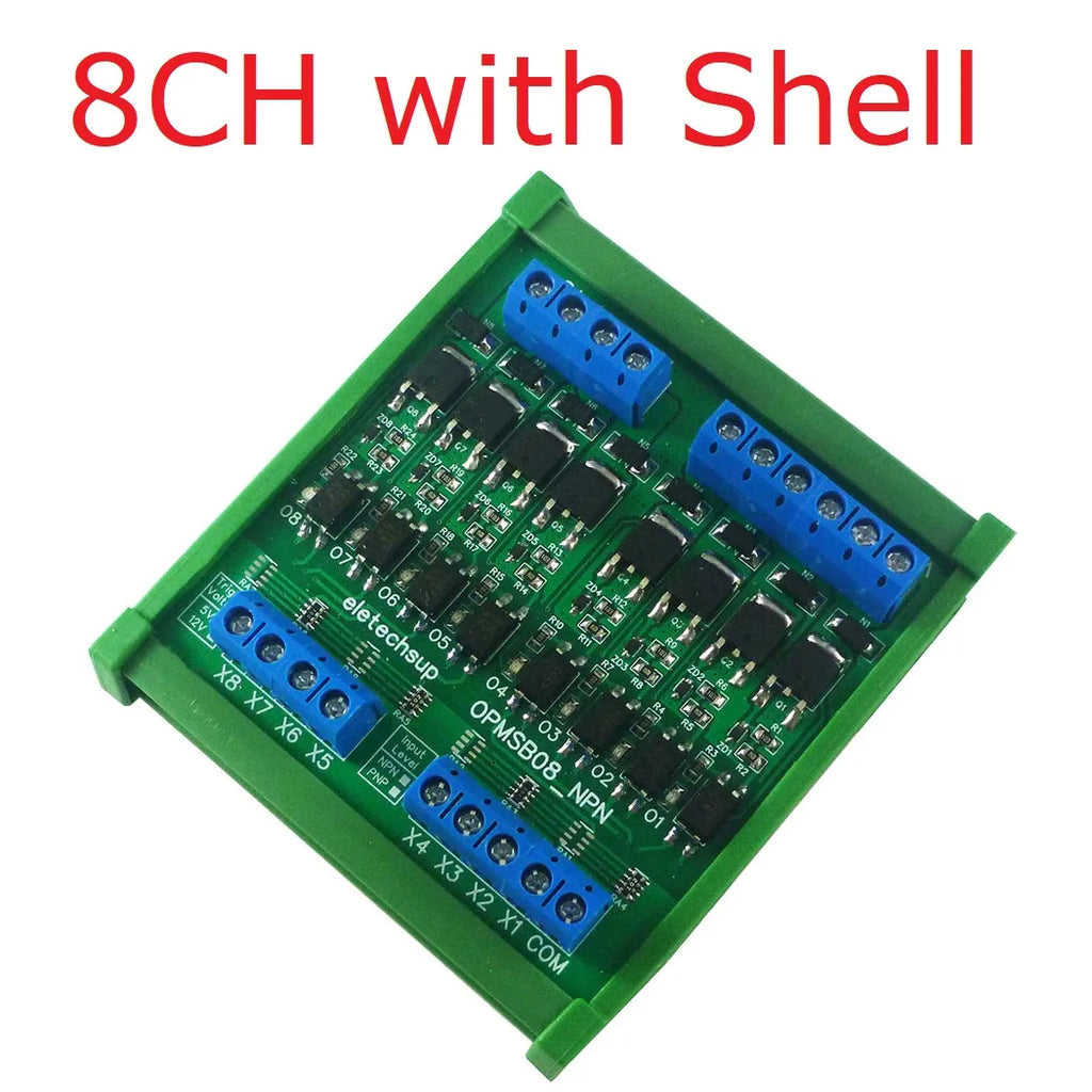 8CH Optocoupler Isolation MOSFET Output Module DIN Rail N/P Channel FET Non-contact PLC Switch Expansion Board