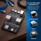 Multifunctional Data Cable Tester USB3.0/3.1/3.2 Type-C 24Pin Cable Detector Support Lightning Micro RJ45 Type-B Cable Test Tool