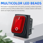 SAJOO Waterproof Rocker Switch KCD4 4Pin/6Pin DPDT With LED Lights Vehicle Boat Power Switch ON OFF 12V 24V 220V Size 22*30mm