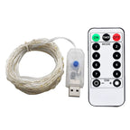 20m 10m Remote Control 8 Function LED Fairy Lights USB String Lights Christmas Garland New Year Wedding Party Garden Decoration