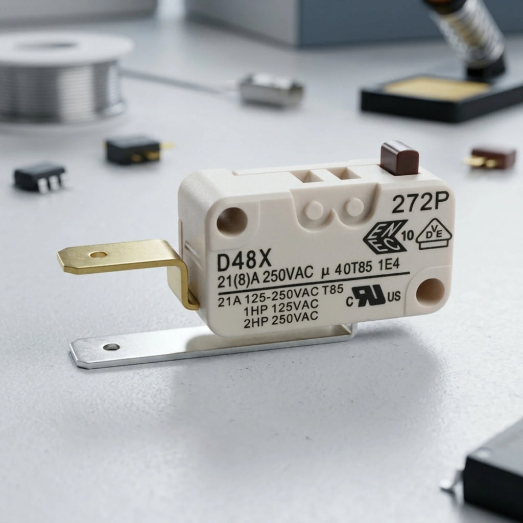 Microswitch with Actuator Compact Rectangular Microswitch Limit Switch Snap Action Mechanical for Technicians, Control Panels