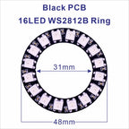 DC5V WS2812B Pixel Ring LED Panel Light Individual 8/16/24/35/45/128 LED Addressable WS2812 IC 5050 RGB LED Ring Module
