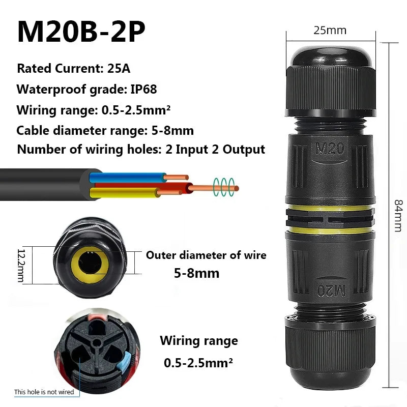 IP68 Waterproof Joint Wire Quick Connection Connector 2 3 4 Pin Solderless LED Lamp Electric Wiring Outdoor Rainproof Terminal