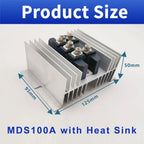 MDS100A MDS150A 1600V 3 Phase Diode Bridge Rectifier 100A 150A with W95 Heat Sink Industrial Sturdy Shockproof Packaging