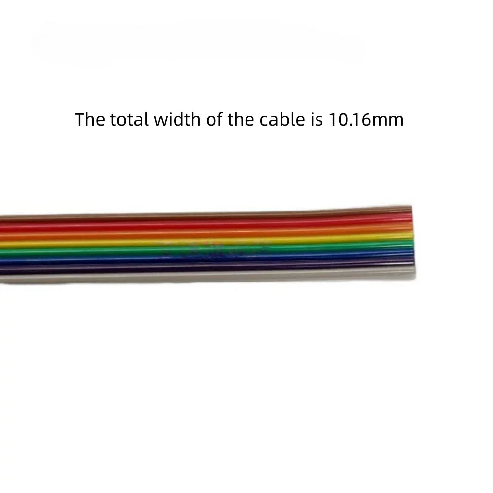 Rainbow Dupont Flat Ribbon Cable 1.27mm Pitch 1 Meter Length 6P‑64P Multi Pin Counts Compatible for FC Dupont Connector