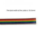 Rainbow Dupont Flat Ribbon Cable 1.27mm Pitch 1 Meter Length 6P‑64P Multi Pin Counts Compatible for FC Dupont Connector
