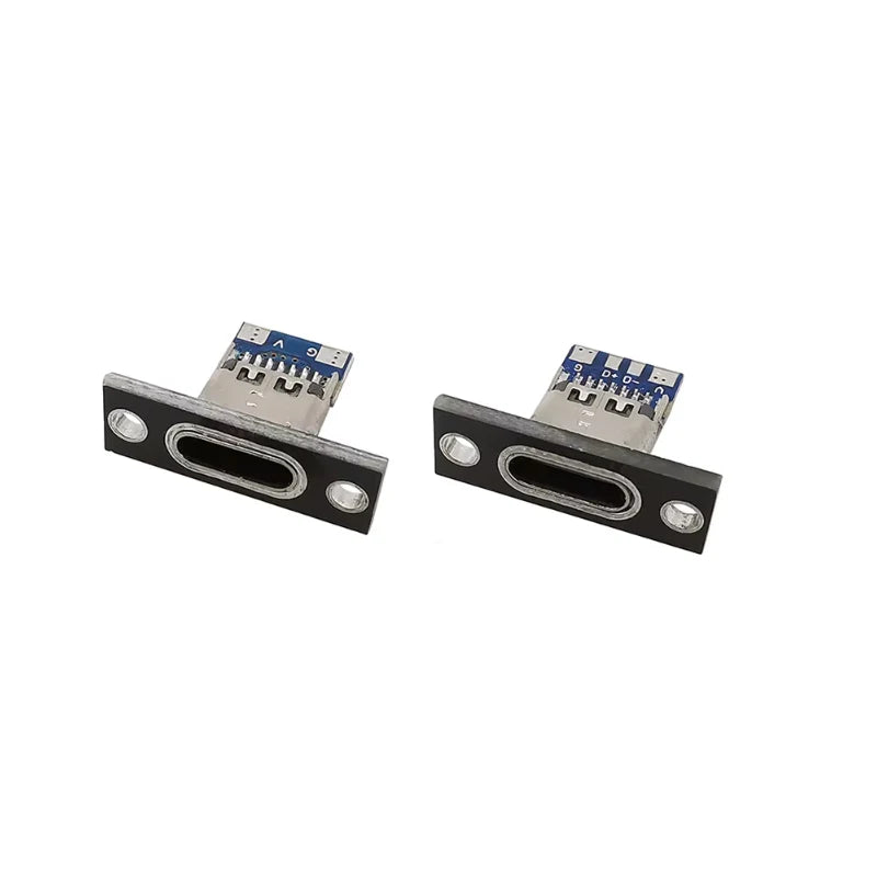 5/20Pcs USB Jack 3.1 Type-C 2Pin 4Pin Female Connector Jack Data Charging Port Small Electrical Charging Base with Fixing Plate