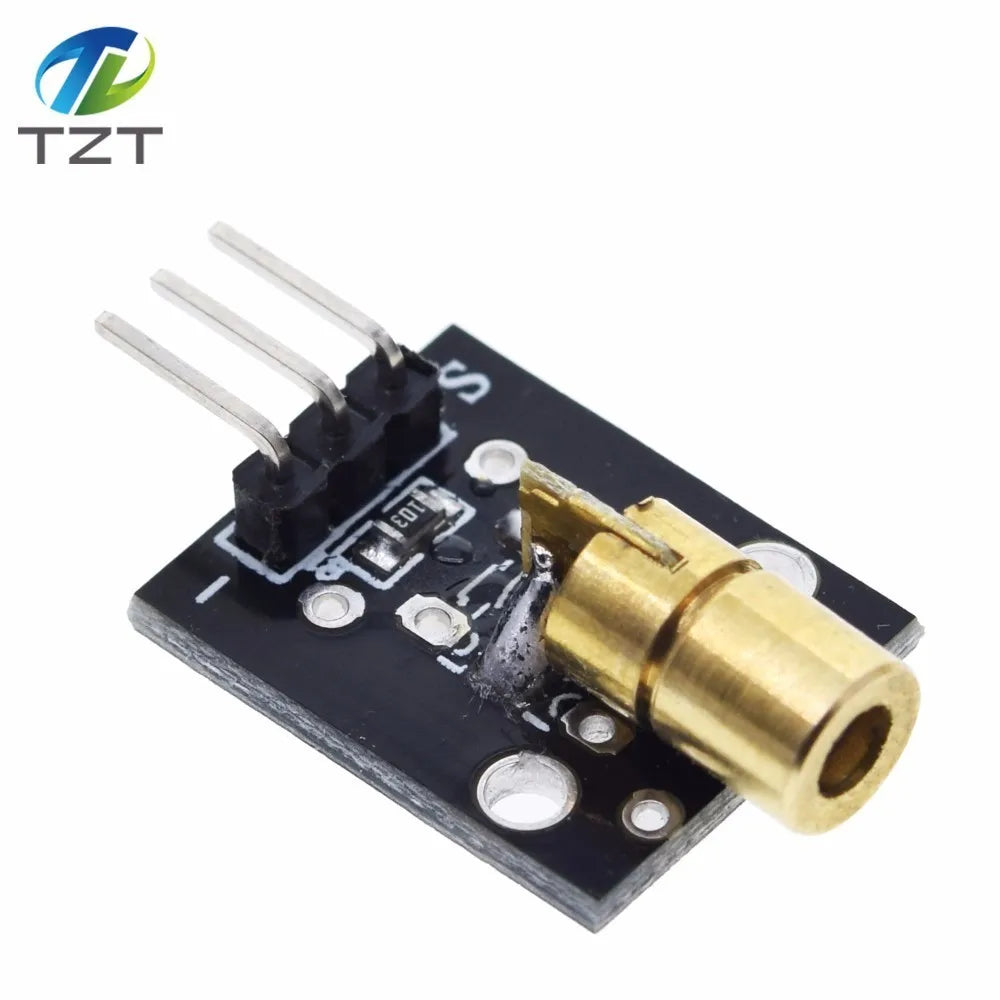DIYTZT 1/3PCS KY-008 650nm Laser sensors Module 6mm 5V 5mW red laser dot Diode copper head for Arduino