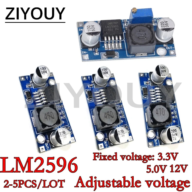 2/5PCS LM2596 LM2596S DC Buck Converter 3.0-40V To 1.5-35V Power Supply Step Down Module Fixed 3.3V,5.0V,12V DC to DC