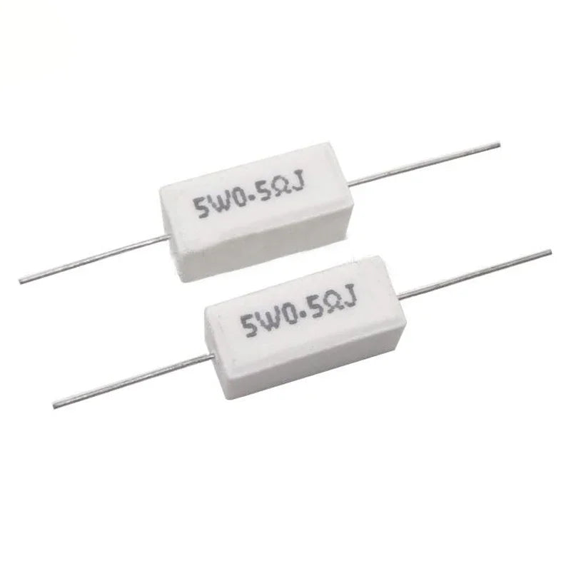 10pcs 5W 5% Cement Resistor Power Resistance 0.1 ~ 10K 0.1R 0.5R 1R 10R 100R 0.22 0.33 0.5 1 2 5 8 10 15 20 25 30 100 1K 10K ohm