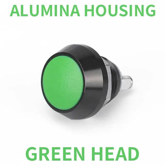 1Pcs 2Pin Mini Switch 12mm  2A waterproof switch  momentary Push button Switch reset Non-locking metal shell 1NO 36V color