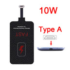 10W Wireless Charging Receiver for Samsung Huawei Xiaomi Iphone5-7 Universal Micro USB Type C Fast Wireless Charger Adapter