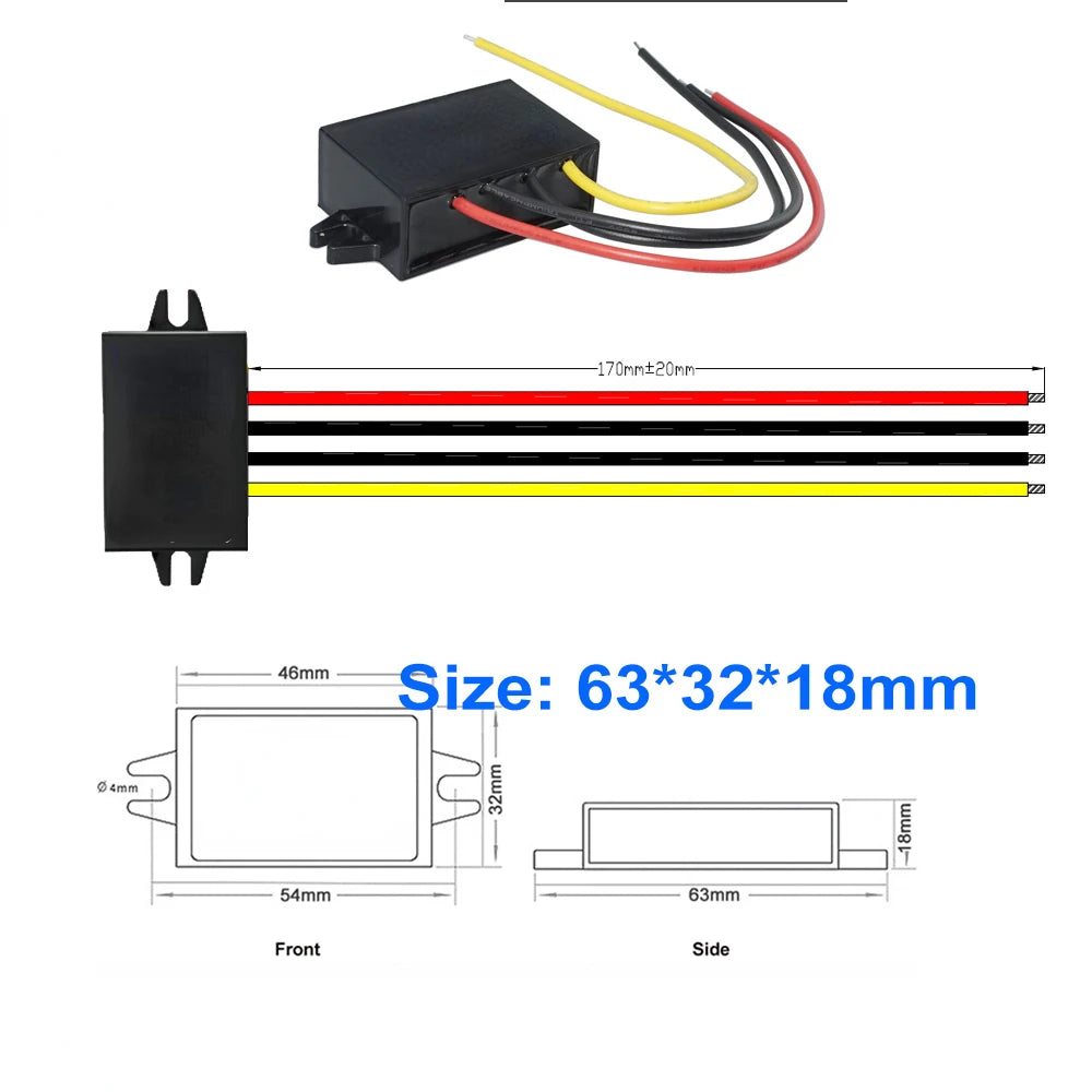 12V 24V to 5V 3A 5A 10A 8-36V Buck to 5V Step Down DC-DC Power Converter Switching Voltage Power Supply 12Volt to 5Volt for Car