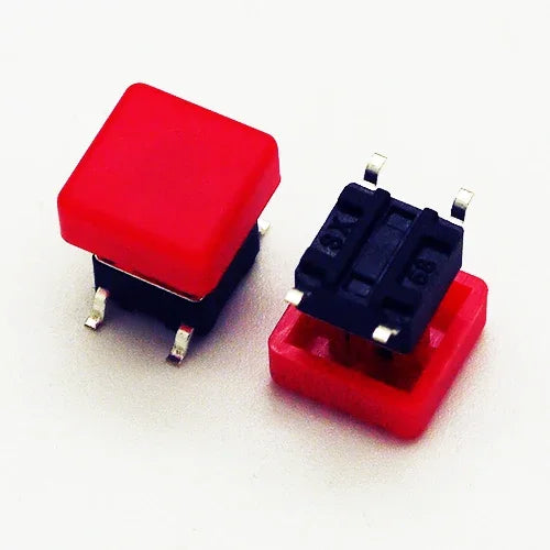 10PCS 6X6X7.3mm 4PIN DIP SMT Momentary Tact Button H=8.7mm With Cap Mini Push Button