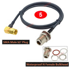 1PCS RG58 Cable Waterproof N Female Bulkhead to SMA/ RP-SMA Male Female RF Coax Pigtail 3G 4G 5G LTE Antenna Extension Jumper