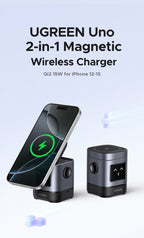 UGREEN UNO Qi2 15W Magnetic Wireless Charger Charging Stand With Cable  For iPhone 16 17 Pro Max For MagSafe Fast Charger