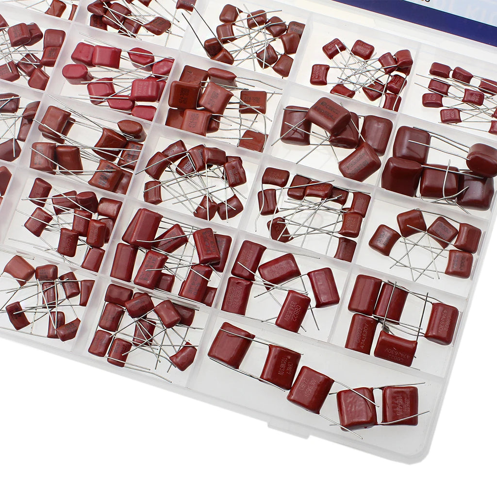 200PCS CBB Capacitor 23 Values 10nF-1000nF 330nF 560nF Metallized Polypropylene Film Capacitors DC 103J 334J 105J Assortment Kit