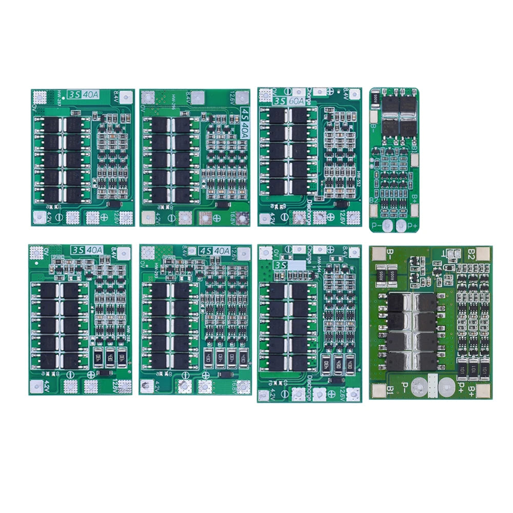 LIZAO 3S 4S BMS 20A 40A 60A 18650 Li-ion Battery Protection Board 11.1V-16.8V Enhanced Balance Charger Module